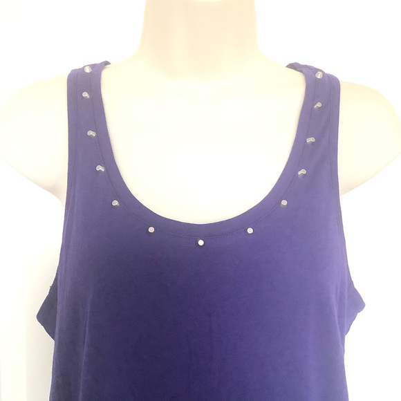 Express Tops - NWT Express Womens Small Purple Studded Collar Sheer Back Tank Top